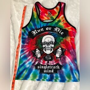 INKnBURN Vibrant Tie-Dye Run or Die Tank Top race length